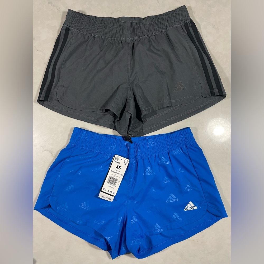 Adidas Shorts Women Aeroready Climalite Blue Gray workout XS